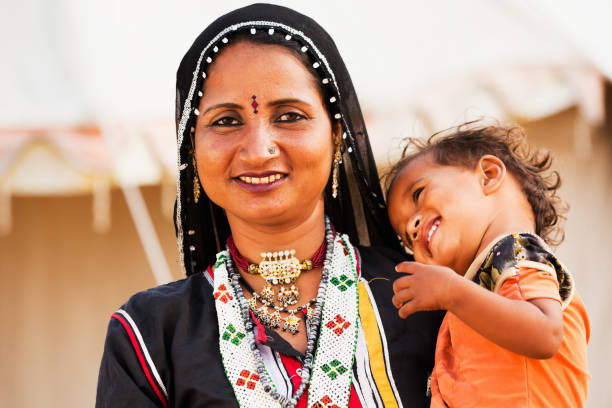 istock Indian Woman with Baby Child 155015252