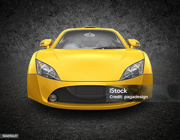 Giallo Supercar - Fotografie stock e altre immagini di Punto di vista frontale - Punto di vista frontale, Automobile, Giallo