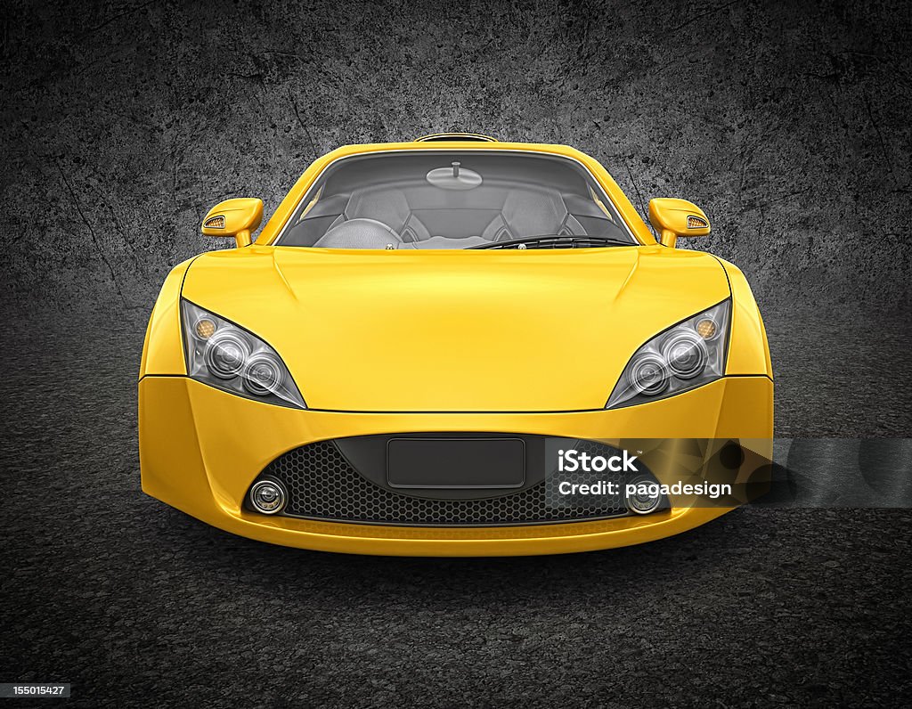 Amarelo supercar - Royalty-free Visão Frontal Foto de stock