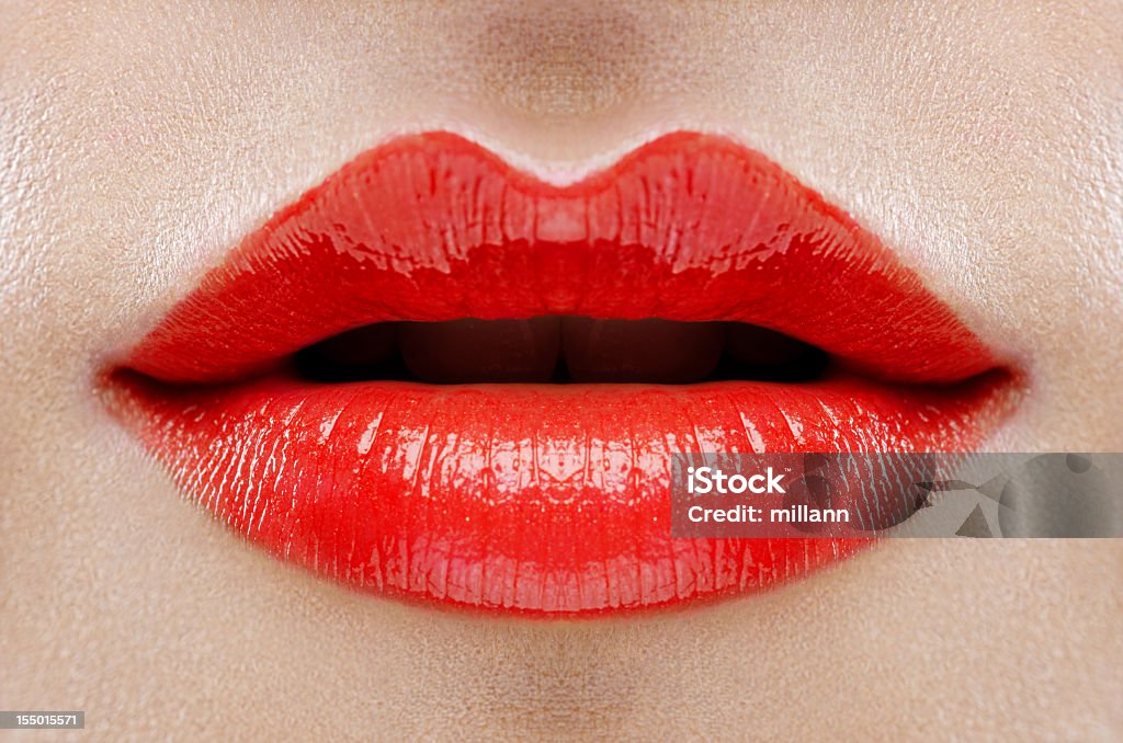 Perfekte Lippen - Lizenzfrei Attraktive Frau Stock-Foto