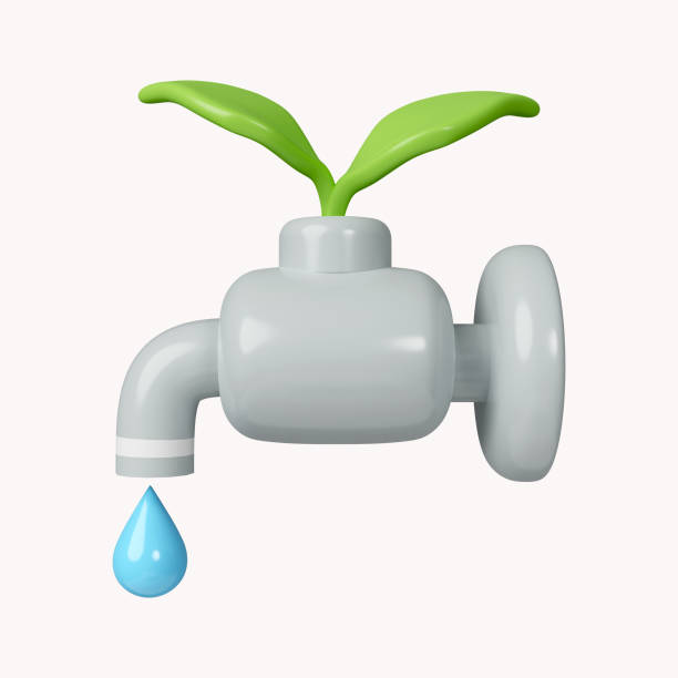 istock 3d water drop from tap with word save the water concept. icon isolated on white background. 3d rendering illustration. Clipping path. 1550157512