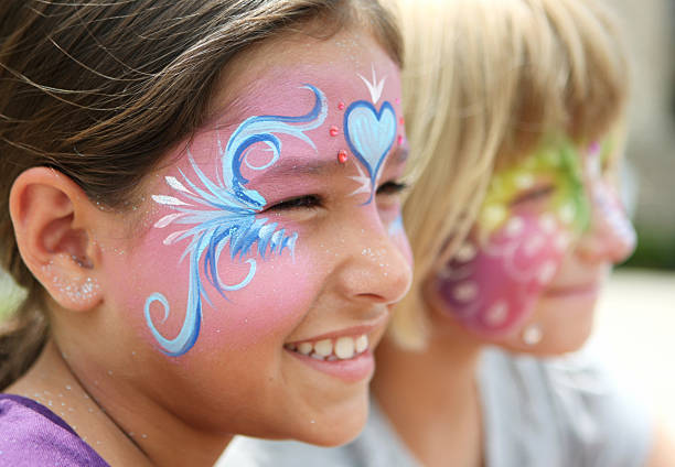face painted kids