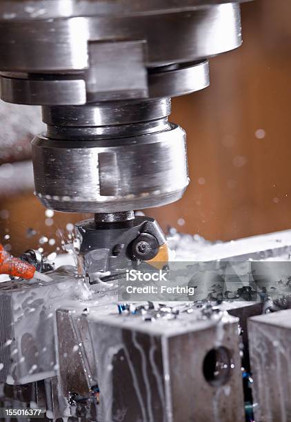 Industrial Metal Milling Machine Cutting Steel Stock Photo - Download Image Now - Milling - Machining, CNC Machine, Metal