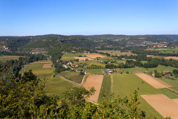 istock Fields, Lot Valley from Saut de la Mounine viewpoint, France 155016827