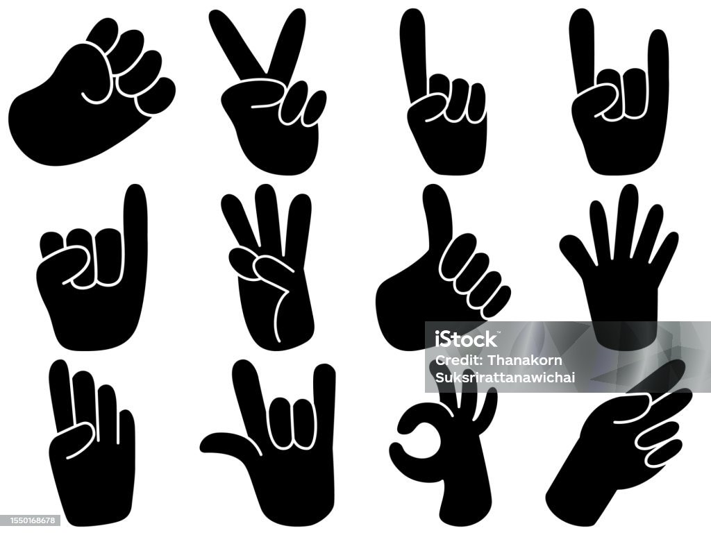 Hand N Rac Vector Hand Vector Set Stock Illustration - Download Image Now - Cartoon ...