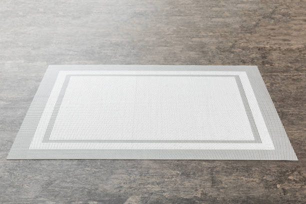 istock Perspective view of grey tablecloth for food on cement background. Empty space for your design 1550169251