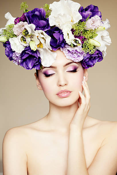 istock Beautiful woman with flowers 155017014