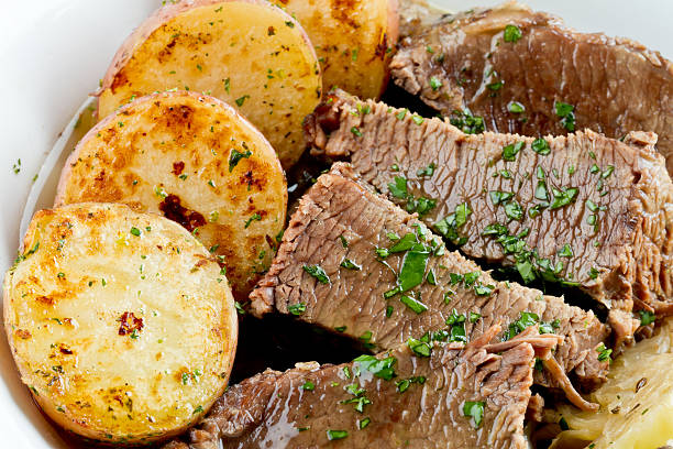 istock Irish Cuisine, Corned Beef, Cabbage an Roasted Potatoes 155017195