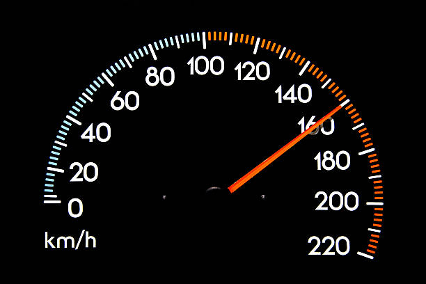 Speedometer 160 kmh  100 mph stock pictures, royalty-free photos & images