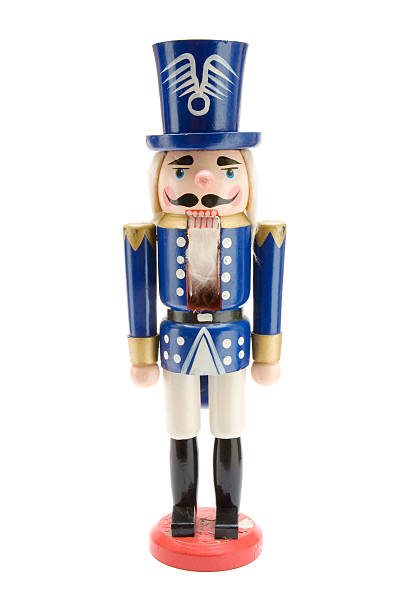 old blue casse-noisette soldier - nutcracker photos et images de collection