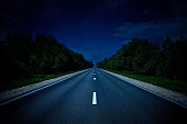 Country highway in the night