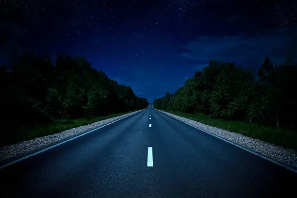 Photo of Country highway in the night