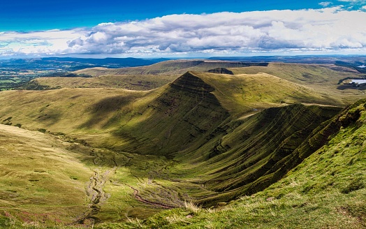 An aerial view of the summit of Pen y Fan, Wales' crown jewel of mountains