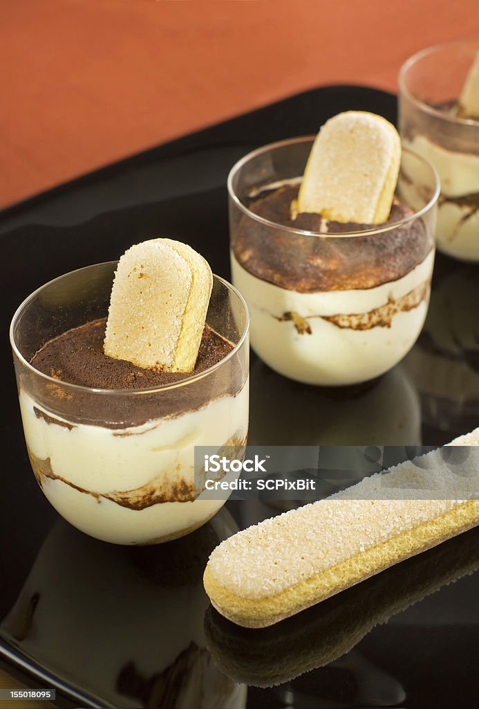 Traditional Italian dessert -  Tiramisu' dessert. Backgrounds Stock Photo