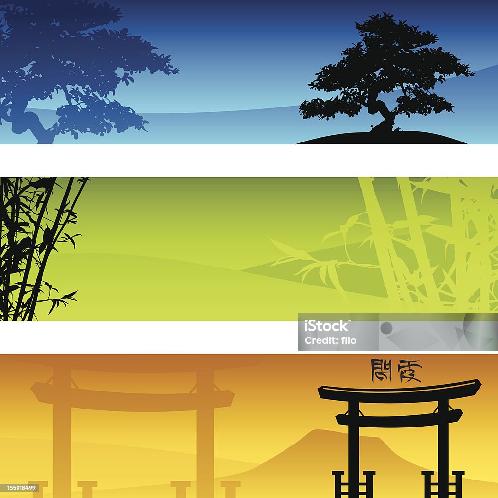 Zen Banners Asian inspired zen banners. Japan stock vector