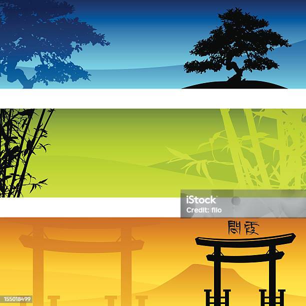 Zen Banners Stock Illustration - Download Image Now - Japan, Landscape - Scenery, Japanese Culture