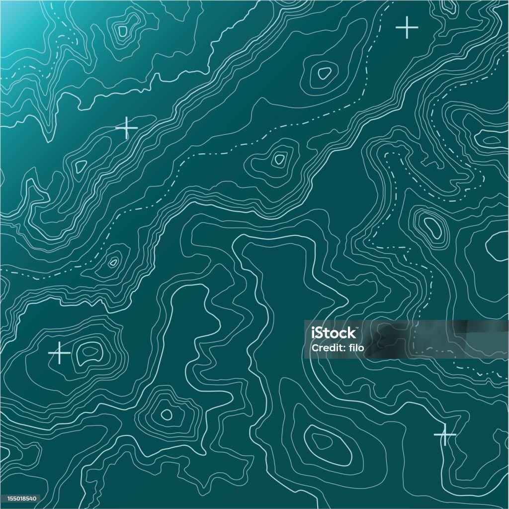 Topographic Map [vector] A topographic map with white lines on a green background. Topography stock vector