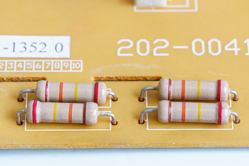 Close-up of electronic components on a circuit board