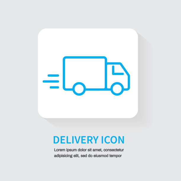 symbol für schnelle lieferwagen. versand. design für website und mobile apps. vektorillustration. - moving van moving office moving house truck stock-grafiken, -clipart, -cartoons und -symbole