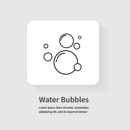 Water Bubbles cion. Foam shampoo. Vector illustration