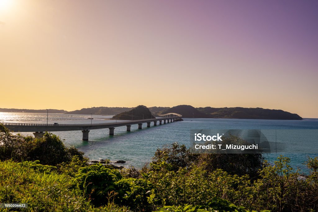 Tsunoshima Iconic Bridge In Yamaguchi Stock Photo - Download Image Now