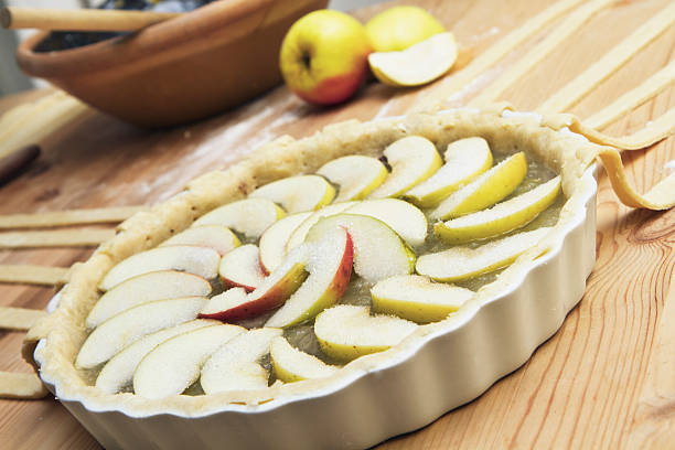 istock Process of making an apple pie with lattice top 155021725