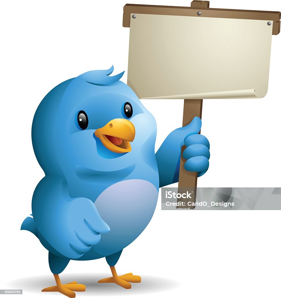 Bluebird: Holding Banner A cute little bluebird holding a banner. Online Messaging stock vector