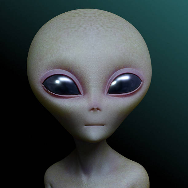Alien 3d render grey alien stock pictures, royalty-free photos & images