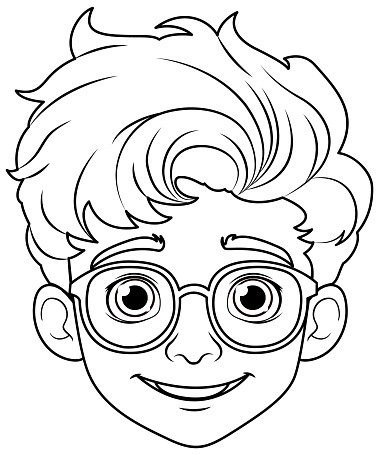 Boy cartoon head isolated illustration