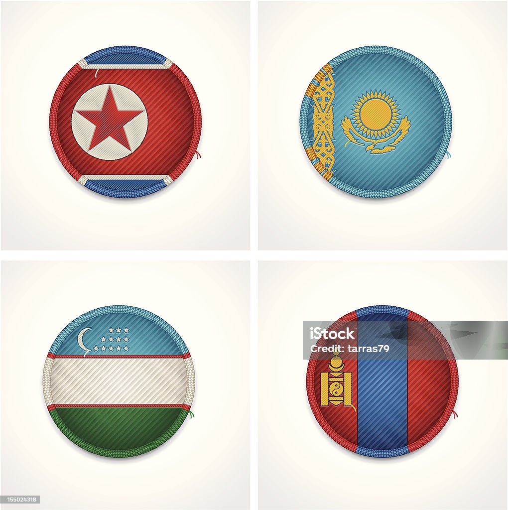Flagi krajów jako materiał identyfikatorów - Grafika wektorowa royalty-free (Azja)