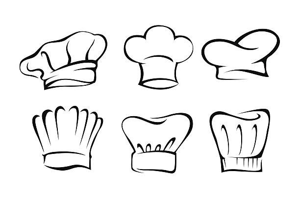 Chef's Hat Set Illustration Set of Chef's hat vector illustration chef hat stock illustrations