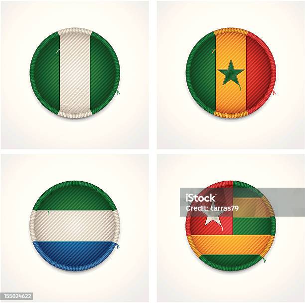 Bandiere Di Paesi Come Tessuto Badge - Immagini vettoriali stock e altre immagini di Africa - Africa, Badge, Bandiera