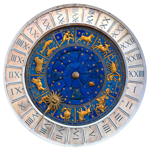 istock A colorful Venetian clock on a white background 155024684