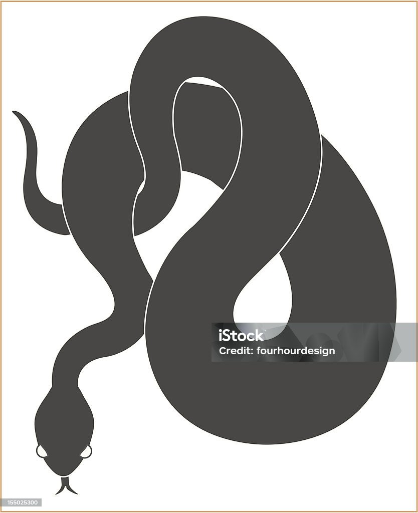 Schwarze Vektor-Snake - Lizenzfrei Schlange - Kriechtier Vektorgrafik
