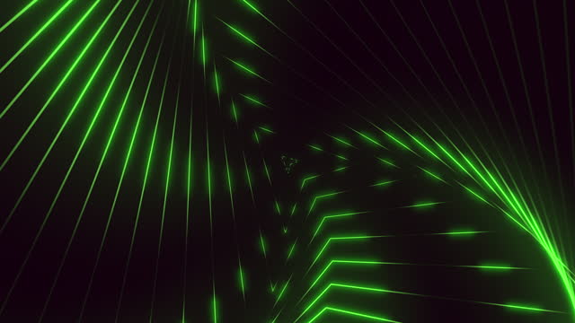 Pulse trace neon green triangles in helix on black gradient