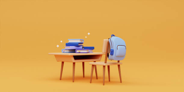 istock 3d back to school concept. desk with bag and book. Ready for school. 3d rendering illustration. 1550265662