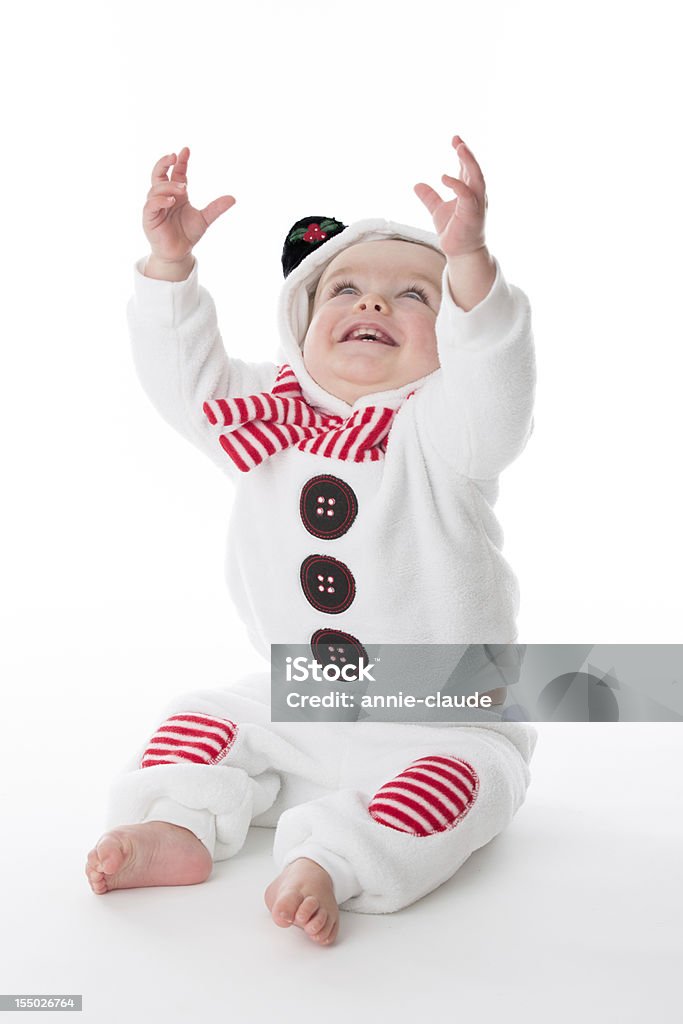 Bebê em Fantasia de um boneco de neve - Royalty-free Bebé Foto de stock