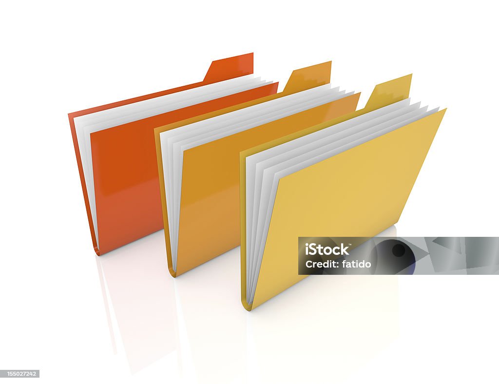 Carpetas y los archivos - Foto de stock de Amarillo - Color libre de derechos