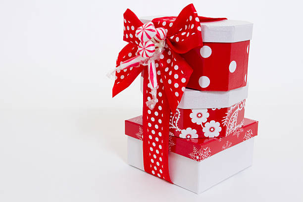 istock Set of Red Presents on White Background 155027745