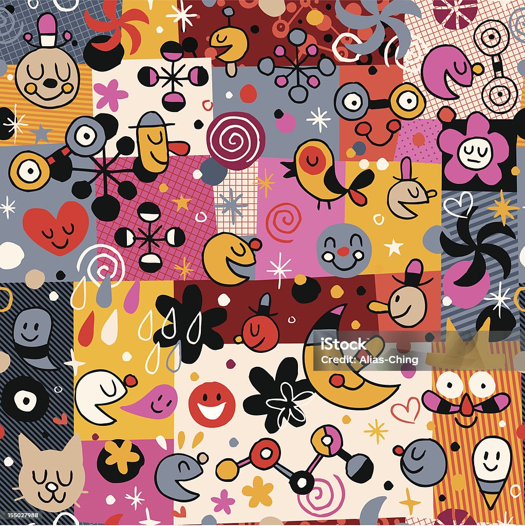 Fun Pattern Cartoon Background Fun Cartoon Pattern Stock Illustration - Download Image Now - Child ...