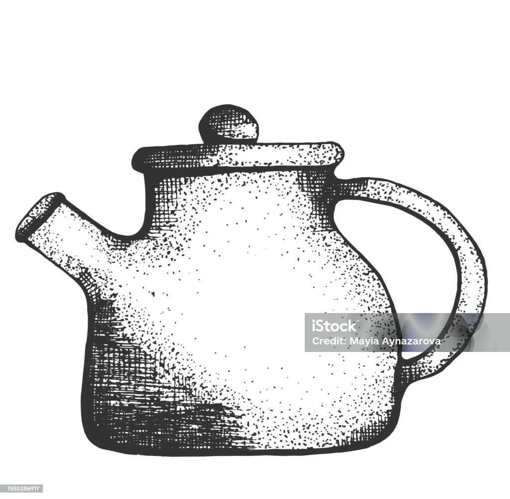 Tea Pot Scetch Hand Drawn Vector Sketch Of Tea Pot Illustration Stock Illustration ...