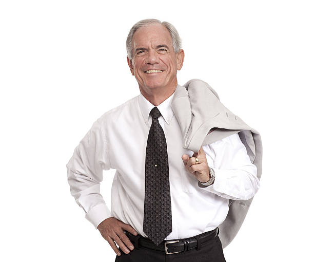istock Happy Businessman with coat over his shoulder 155030271