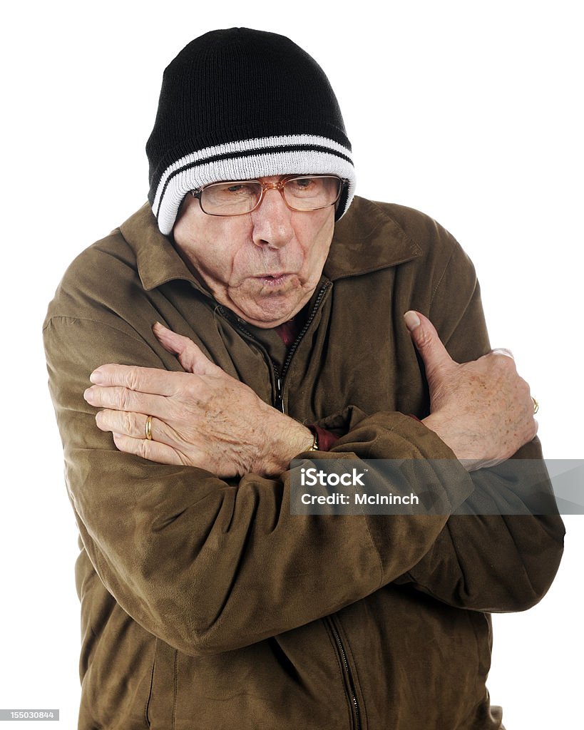 Senior de congelación - Foto de stock de Abrazar libre de derechos