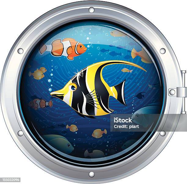 Underwater Porthole Stock Illustration - Download Image Now - Cartoon, Cut Out, Fish