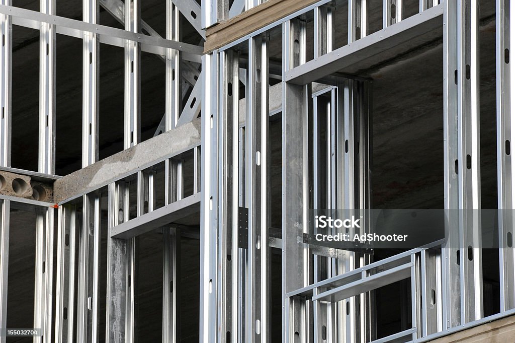 Stahl-Konstruktion - Lizenzfrei Fertighaus Stock-Foto