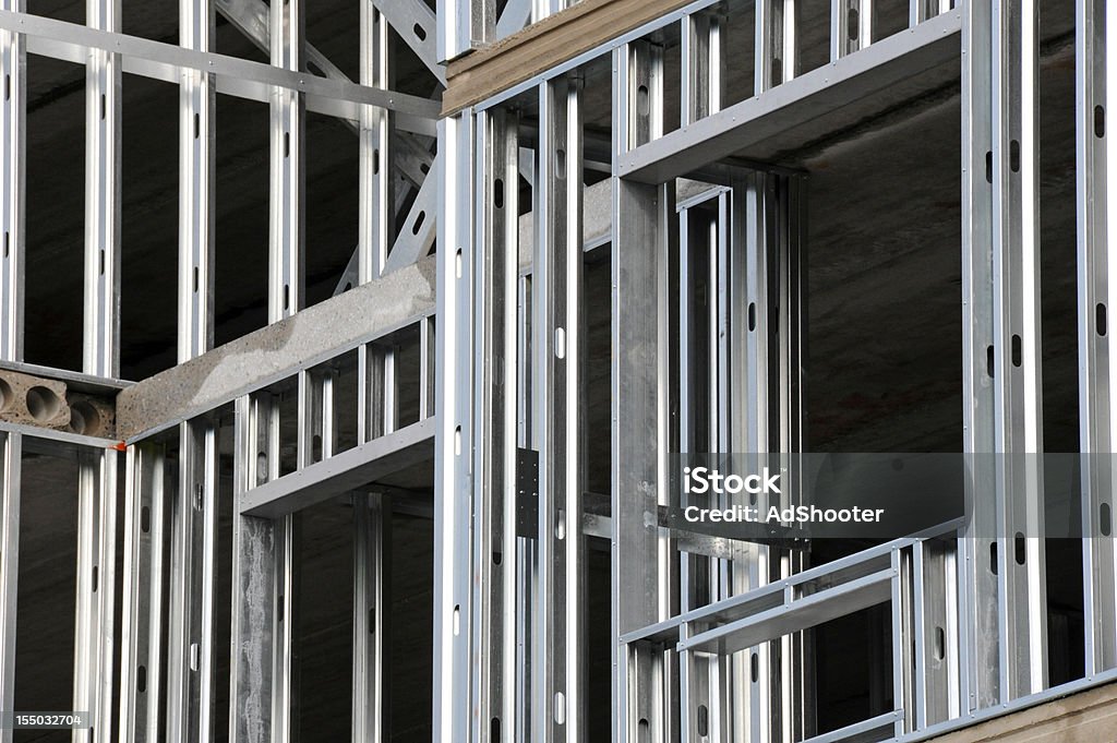 Steel Construction  Prefabricated Building Stock Photo