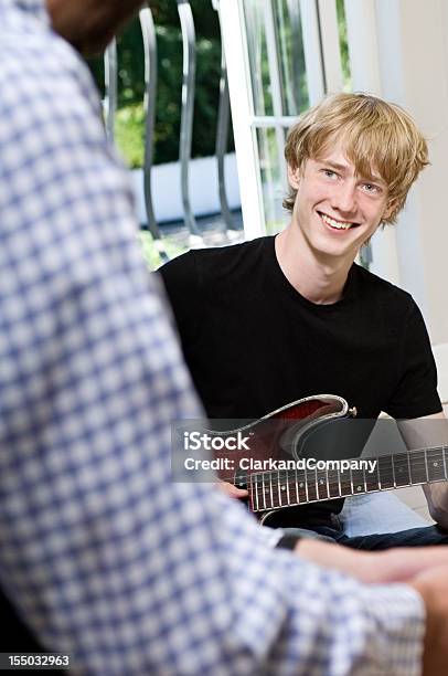 Guitar Lesson Stock Photo - Download Image Now - Guitar, Teenager, 16-17 Years