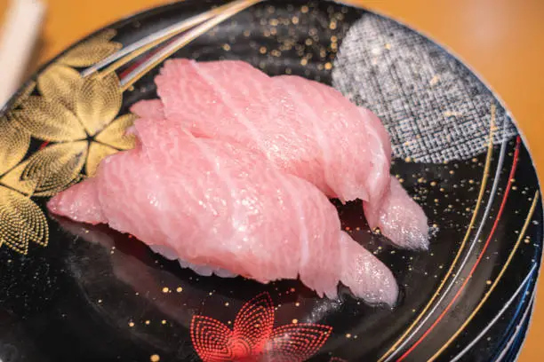 Tuna Ootoro at Conveyor-belt Sushi