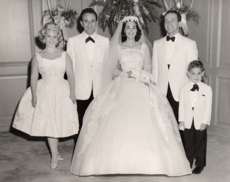 Vintage 1960 boda Retrato de familia photo