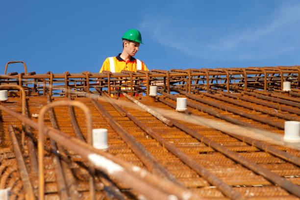 istock Building bridge and road construction. Rod in front. Blue sky. 155034679